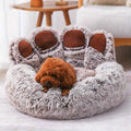 Bear Paw Shaped Dog Bed – Soft, Fluffy & Cozy Pet Sofa