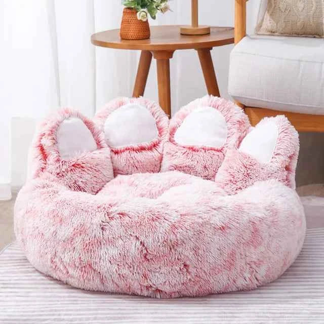 Bear Paw Shaped Dog Bed – Soft, Fluffy & Cozy Pet Sofa