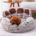 Bear Paw Shaped Dog Bed – Soft, Fluffy & Cozy Pet Sofa