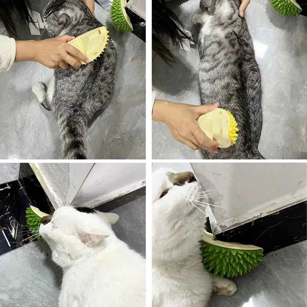 Self-Grooming Cat Scratcher & Massager Brush – Hair Removal