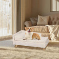 Elevated Wooden Pet Bed – Sturdy & Cozy Sofa for Small Pets